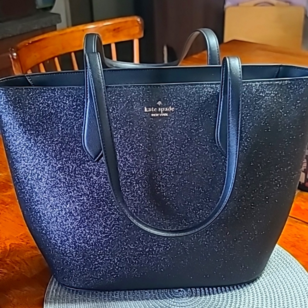 Brand new Kate spade Black sparkly purse. 2 inside pockets